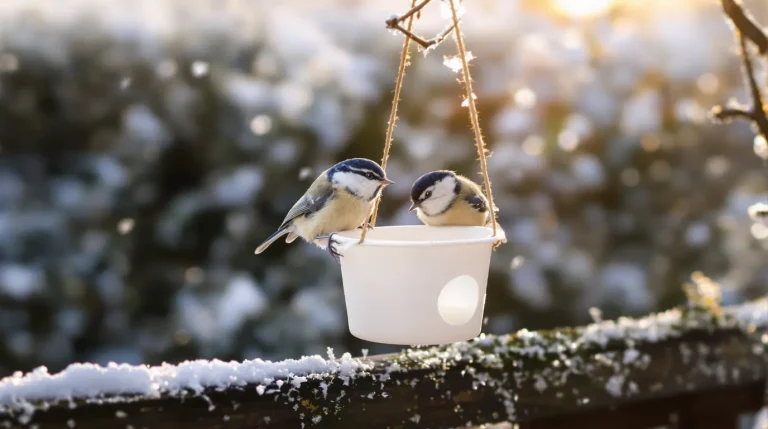 Arrêtez de jeter ce petit pot en plastique : il devient la mangeoire préférée des oiseaux cet hiver