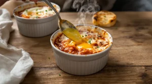 C'est le plat que je fais quand je n'ai envie de rien préparer : œufs cocotte tomate-fromage en 12 min