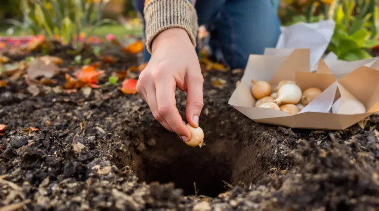 7 cm : la profondeur exacte pour planter vos bulbes et obtenir un massif fleuri toute l’année