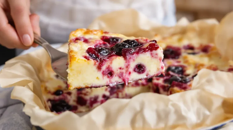 Entre le flan et le clafoutis, ce gâteau sans beurre ni sucre raffiné révèle une texture inattendue