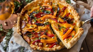 J’ai revisité la tarte aux poivrons façon tchouchouka pour un dîner simple, généreux et savoureux
