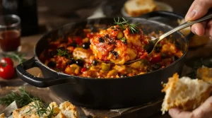 Pollo alla cacciatora : le poulet italien du dimanche mijoté aux tomates et aux olives