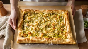 Le crousti-fondant express de l’automne : ma tarte fine poireaux-parmesan prête en 30 minutes max