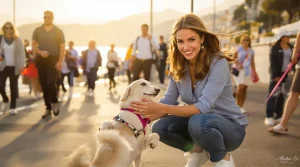 Maria Chiara de Bourbon des Deux-Siciles promeut le bien-être animal à Nice lors d’une promenade dominicale