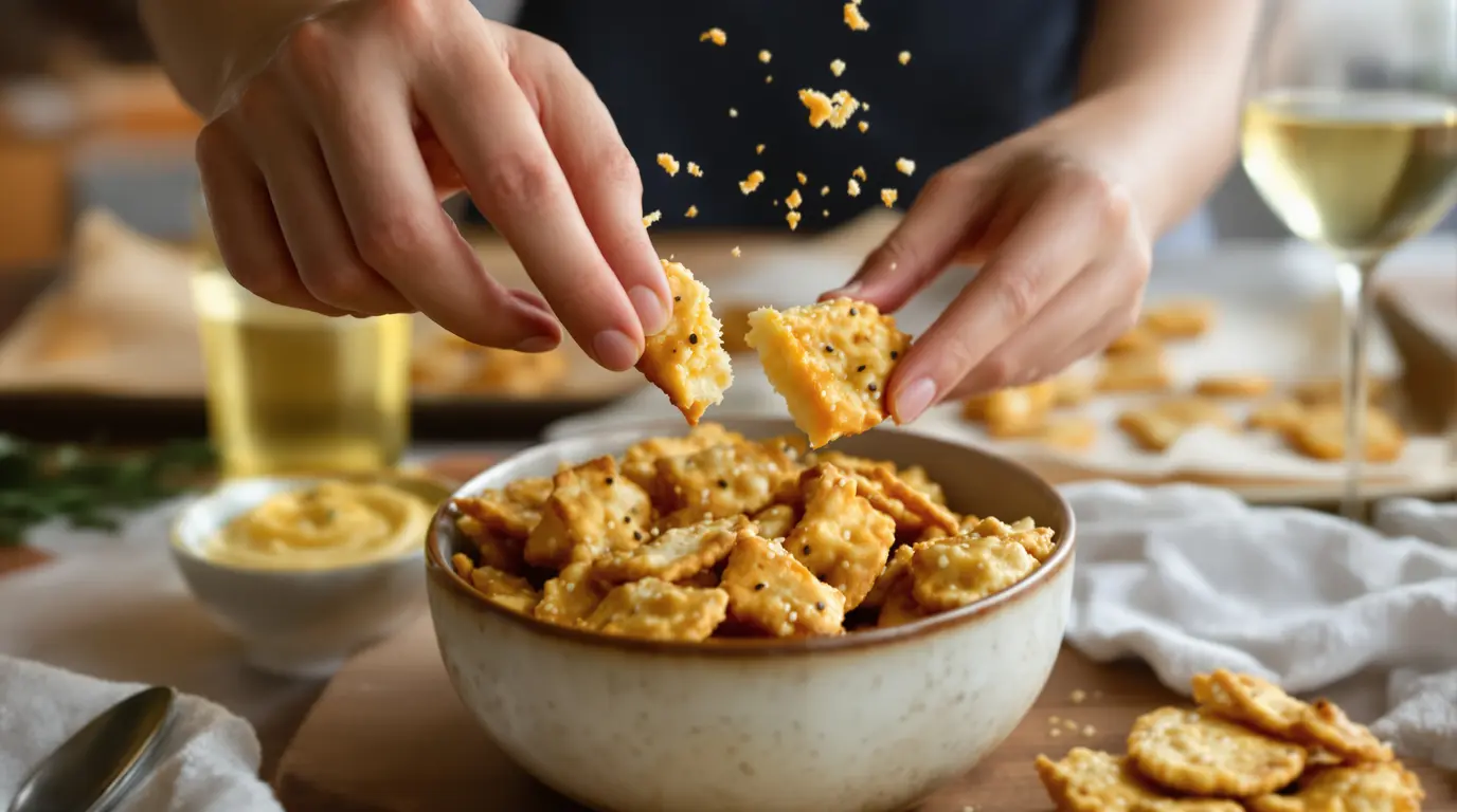 « Je les prépare en 10 minutes pour l'apéro » : mes crackers maison au fromage et graines, plus savoureux « Je les prépare en 10 minutes pour l'apéro » : mes crackers maison au fromage et graines, plus savoureux
