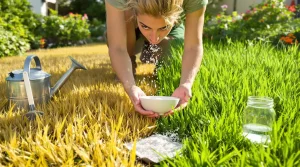 Les jardiniers sont invites a saupoudrer leur pelouse d’un produit de bain a 1 € pour doper la pousse de l’herbe avant l’ete