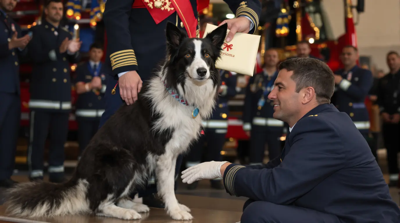 Lors d’une cérémonie traditionnelle, ce chien pompier reçoit une distinction originale en Lot-et-Garonne Lors d’une cérémonie traditionnelle, ce chien pompier reçoit une distinction originale en Lot-et-Garonne