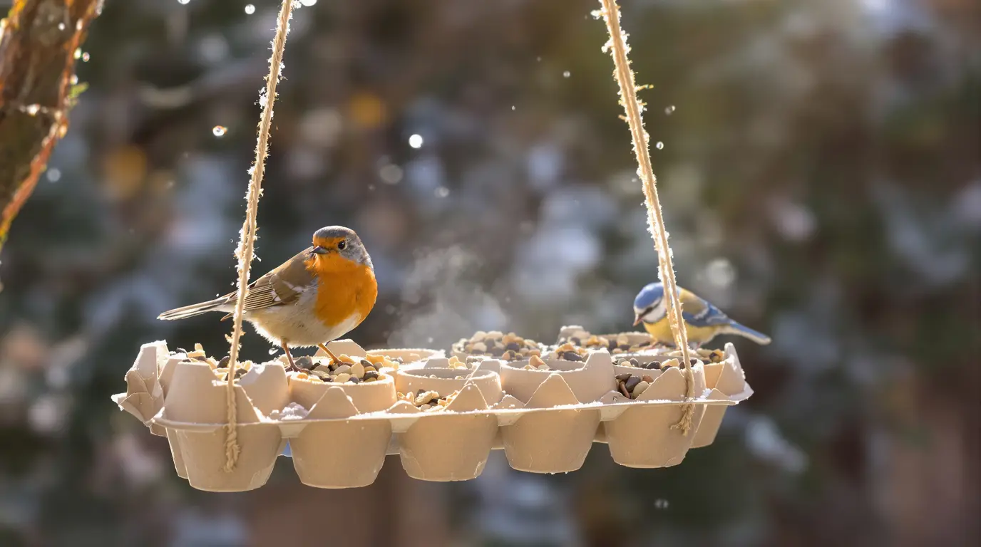 Ne jetez plus vos vieilles boîtes d’œufs, je les transforme au jardin pour attirer les oiseaux tout l’hiver Ne jetez plus vos vieilles boîtes d’œufs, je les transforme au jardin pour attirer les oiseaux tout l’hiver
