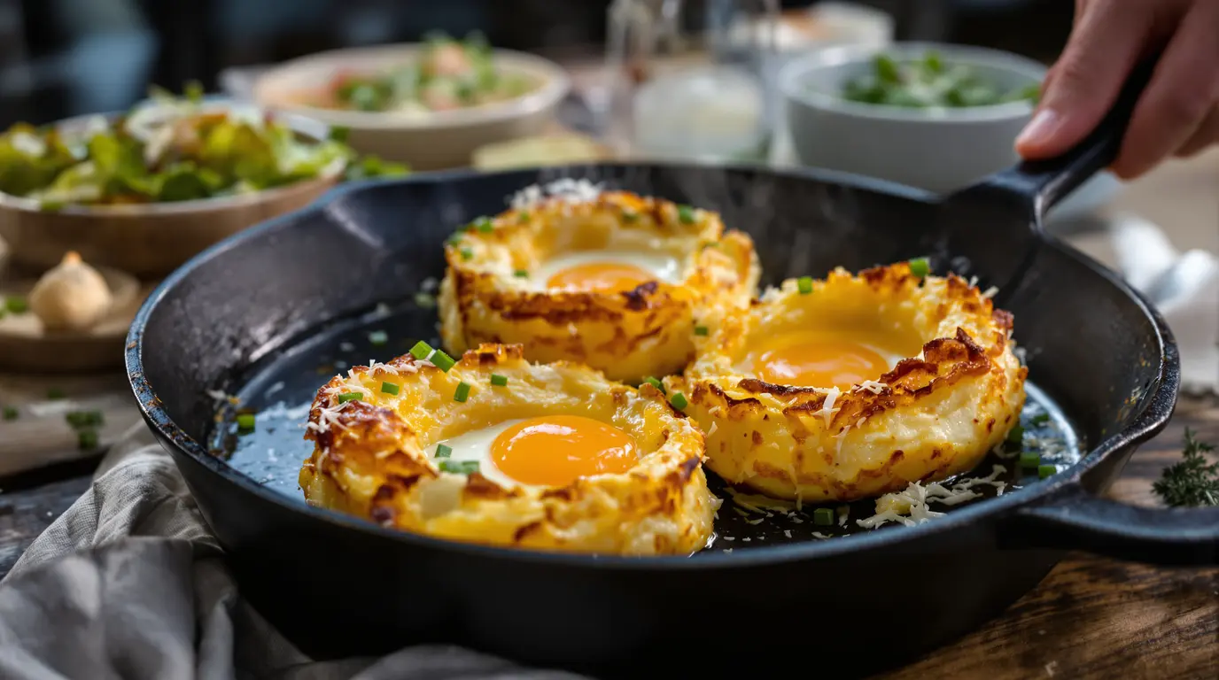 Nids de pommes de terre à l’œuf : ma recette rapide pour les dîners de fin d’hiver Nids de pommes de terre à l’œuf : ma recette rapide pour les dîners de fin d’hiver