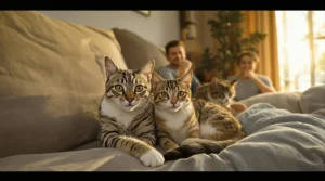 Tombés amoureux d’une chatte de refuge, ils l’adoptent et reconstituent sa petite famille en vidéo