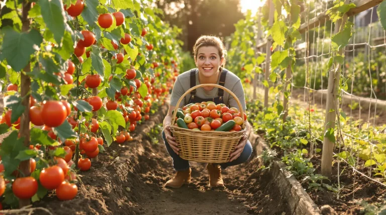 « J’ai juste déplacé mes rangs » : comment j’ai triplé ma récolte de tomates et concombres au potager « J’ai juste déplacé mes rangs » : comment j’ai triplé ma récolte de tomates et concombres au potager