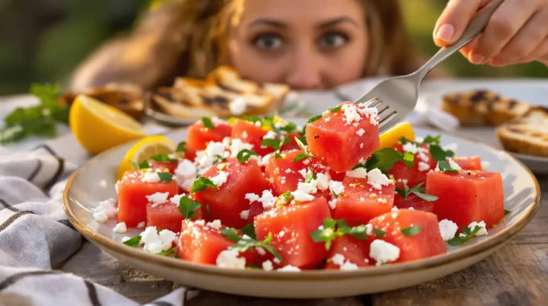 Accueil Je ne sers plus jamais ma pastèque autrement : avec feta et menthe, elle est devenue mon entrée phare
