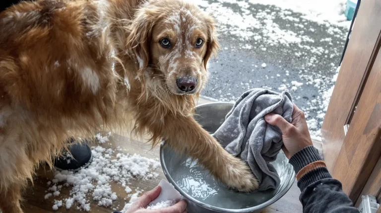 Les anciens le faisaient à chaque retour de balade : ce petit geste tout simple qui protège vraiment les coussinets de votre chien quand il gèle