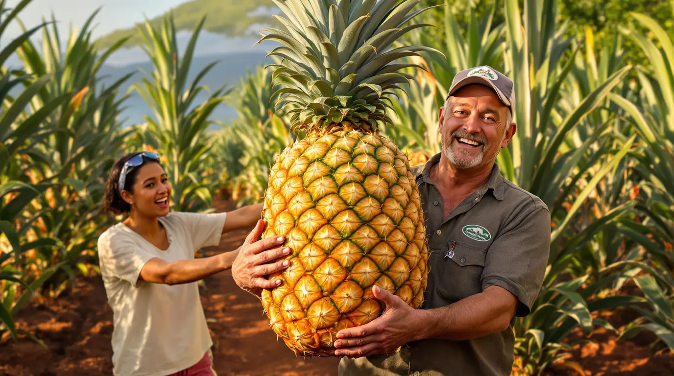 Ananas : la famille Grondin récolte un spécimen de près de 5 kg, un fruit rare et impressionnant Ananas : la famille Grondin récolte un spécimen de près de 5 kg, un fruit rare et impressionnant