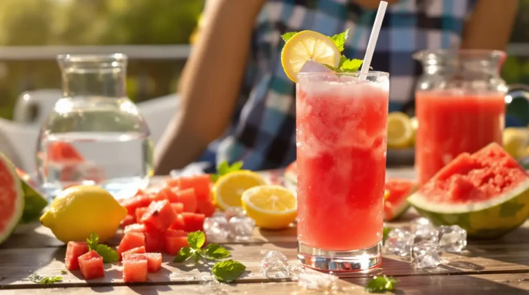 Accueil Encore plus frais qu’une limonade : cette boisson glacée à la pastèque et au citron se mixe au blender