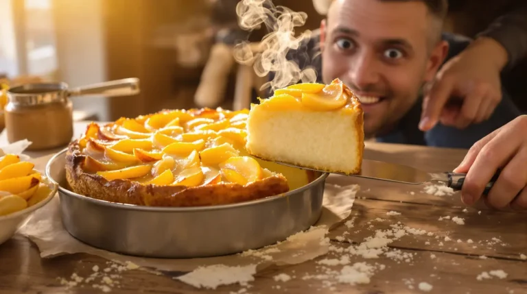 J’ai glissé des quartiers de pêches dans mon gâteau au yaourt au pot : mes invités l’ont cru du pâtissier J’ai glissé des quartiers de pêches dans mon gâteau au yaourt au pot : mes invités l’ont cru du pâtissier