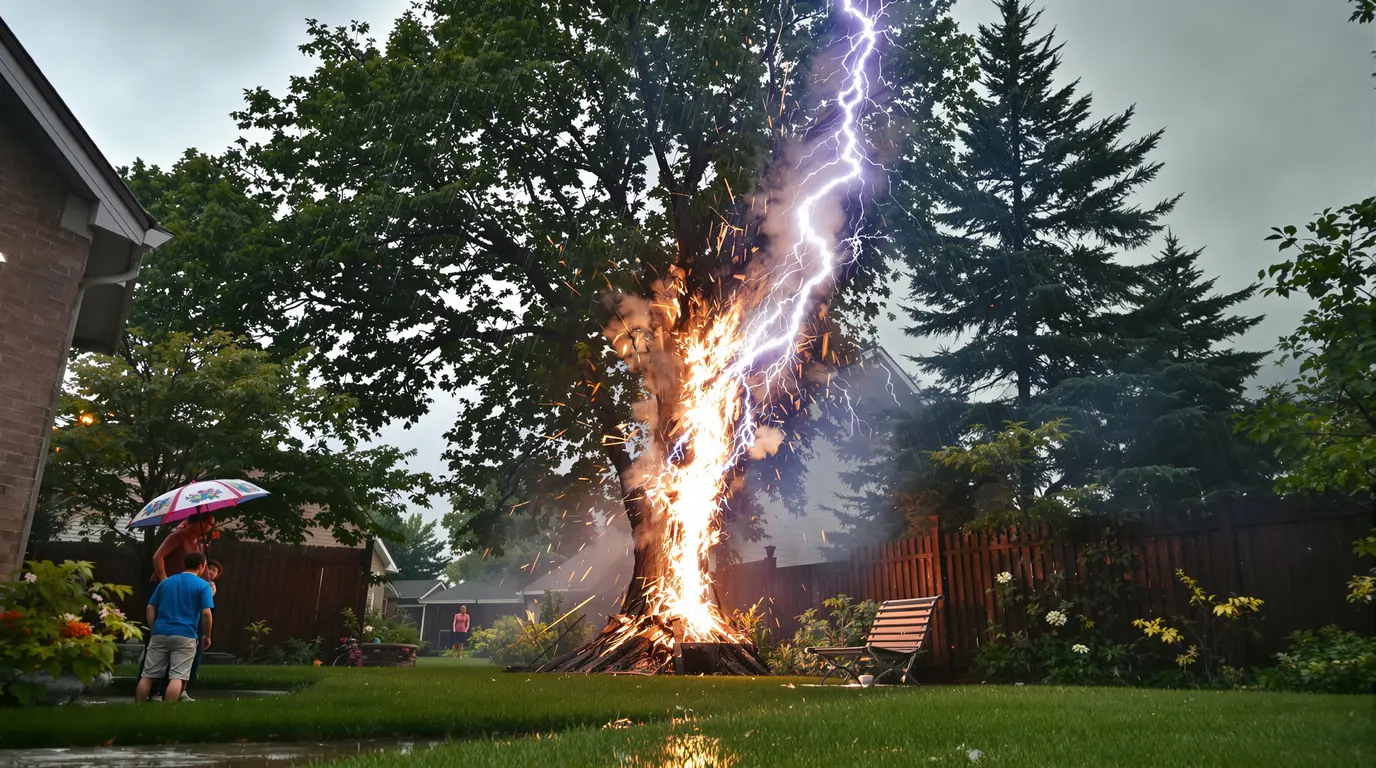 Jardin frappé par la foudre : ces 3 arbres très communs l’attirent comme un aimant Jardin frappé par la foudre : ces 3 arbres très communs l’attirent comme un aimant