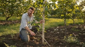 Pourquoi les anciens plantaient un piquet penché au pied des jeunes fruitiers : la raison oubliée