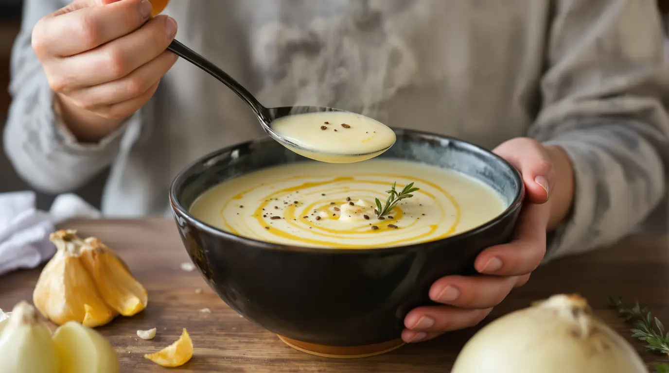 « Une de mes soupes préférées » : mon velouté blanc fondant, plein de goût et bon pour la santé « Une de mes soupes préférées » : mon velouté blanc fondant, plein de goût et bon pour la santé